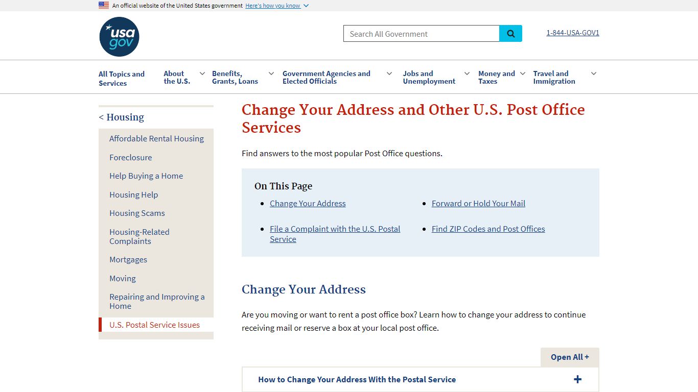 Change Your Address and Other U.S. Post Office Services | USAGov